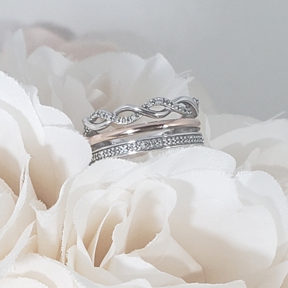 Brand New 40 Genuine Diamonds 14K Rose Gold & 925 Sterling Silver Ring 7 - Picture 13 of 13